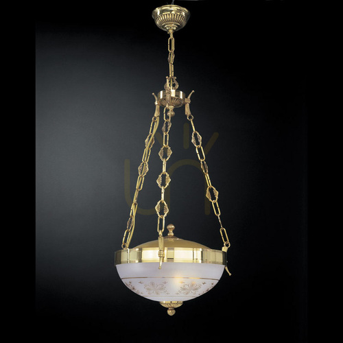 Check Italux Pendant Light Gold Glass Brass 2xE27 L.6112/2