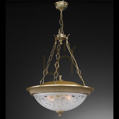Check Italux 4-Light Brass Glass Pendant Light E27 L.6212/4
