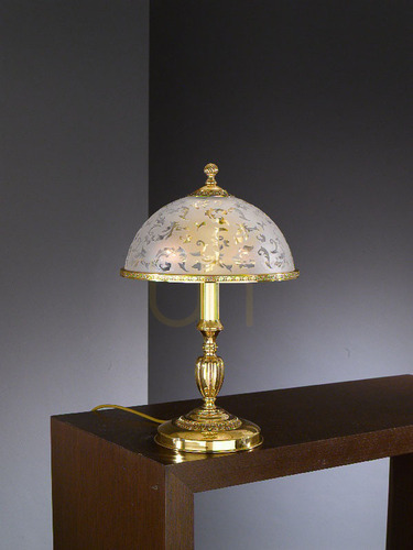 Check Italux Desk Lamp Gold Glass Brass E27 2-Light P.6302/M