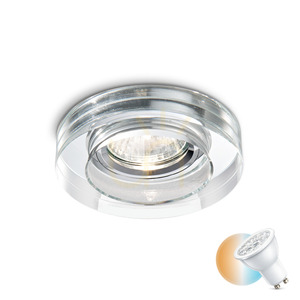 Recessed Luminaire Ideallux Blues 083254 Round Transparent GU10 Chrome 9.5 cm small 0