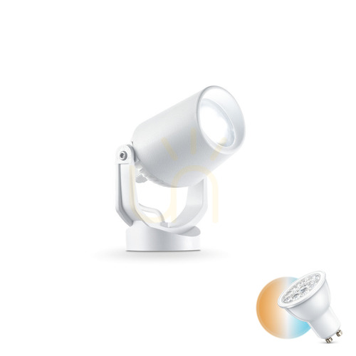 Check Ideallux ELIO 120218 white GU10 IP66 12.5 cm drive-in garden spotlight