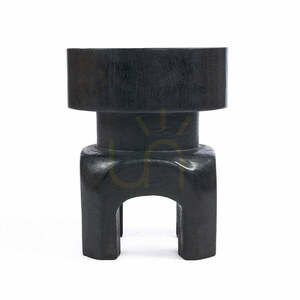 BAZAR BIZAR The Squat Spot Stool, black wood, 40 × 40 × 50 cm small 0