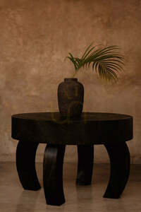Coffee Table BAZAR BIZAR Octo Dark Walnut Mango Wood 70x70x45 cm small 1