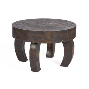 Coffee Table BAZAR BIZAR Octo Dark Walnut Mango Wood 70x70x45 cm small 3