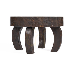 Coffee Table BAZAR BIZAR Octo Dark Walnut Mango Wood 70x70x45 cm small 6
