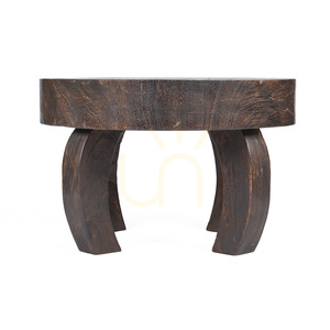 Coffee Table BAZAR BIZAR Octo Dark Walnut Mango Wood 70x70x45 cm small 7