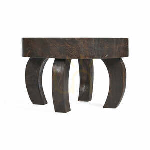 Coffee Table BAZAR BIZAR Octo Dark Walnut Mango Wood 70x70x45 cm small 0