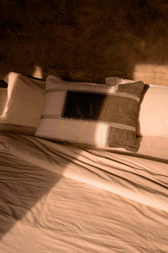 Check Cushion Cover BAZAR BIZAR Natural Brown Cotton 50x70 cm