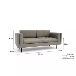 CHELSEA Two-Seater Sofa – Taupe City Sofa small 4