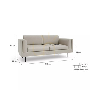 CHELSEA Two-Seater Sofa – Cream City Sofa small 4