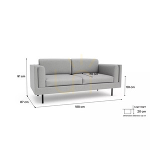 CHELSEA Two-Seater Sofa – Silver City Sofa small 4