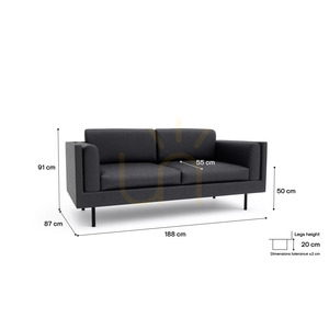 CHELSEA Two-Seater Sofa – Gray City Sofa small 4
