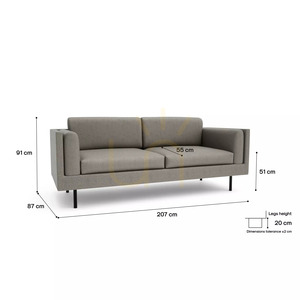CHELSEA Three-Seater Sofa – Taupe Color by City Sofa small 4