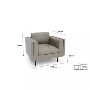 CHELSEA Armchair – Taupe Color by City Sofa small 4