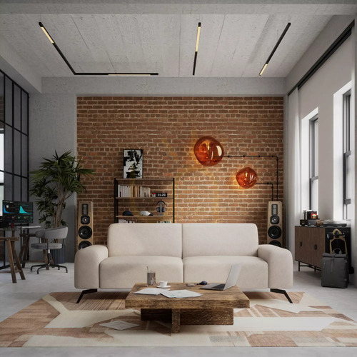 Check SOHO Three-Seater Sofa – Beige City Sofa