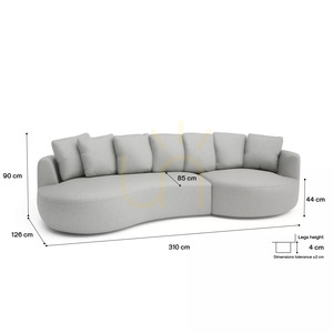 BELLEVILLE 4-Seater Corner Sofa – Silver City Sofa small 4