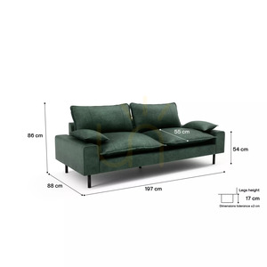 AVENTINE Two-Seater Sofa – Green City Sofa small 4