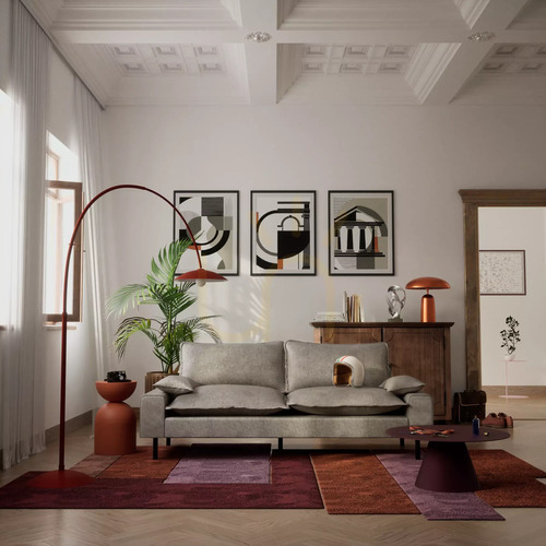 Check AVENTINE Two-Seater Sofa – Light Gray City Sofa