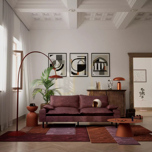 Check AVENTINE Two-Seater Sofa – Burgundy City Sofa