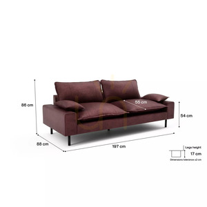 AVENTINE Two-Seater Sofa – Burgundy City Sofa small 4