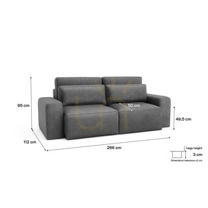 JORDAAN 3-Seater Sofa Bed – Gray City Sofa small 5
