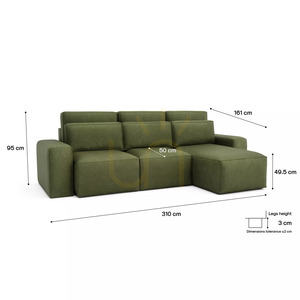 JORDAAN Universal Corner Sofa Bed – Khaki Color by City Sofa small 5