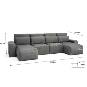 JORDAAN Corner Sofa Bed – U-shaped – Gray City Sofa small 5
