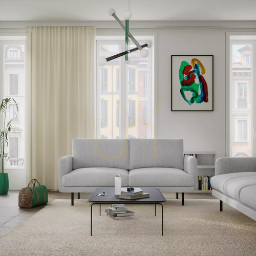Check BRERA Three-Seater Sofa – City Sofa Gray