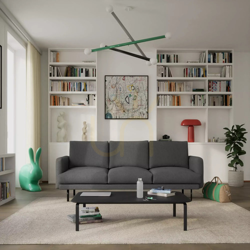 Check BRERA 4-Seater Sofa – Dark Gray City Sofa