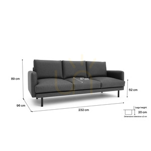 BRERA 4-Seater Sofa – Dark Gray City Sofa small 4