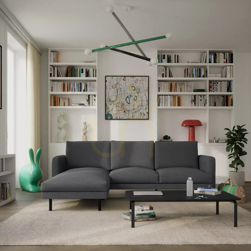 Check BRERA 4-Seater Corner Sofa – Dark Gray City Sofa