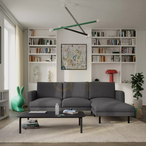 Check BRERA 4-Seater Corner Sofa – Dark Gray City Sofa