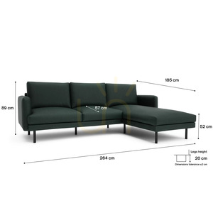 BRERA 4-Seater Corner Sofa (Right Corner) – Green City Sofa small 4