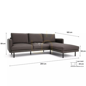 BRERA 4-seater corner sofa (right-hand side) – taupe color by City Sofa small 4