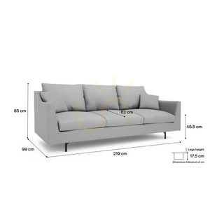 ALFAMA Three-Seater Sofa – City Sofa Gray small 4