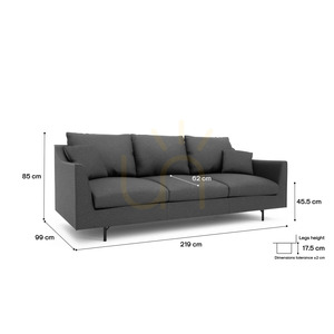 ALFAMA Three-Seater Sofa – Dark Gray City Sofa small 4