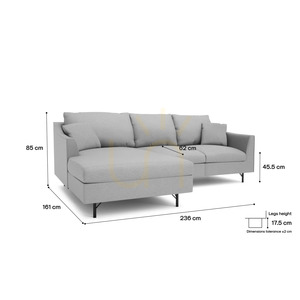 ALFAMA 4-Seater Corner Sofa – Gray City Sofa small 4