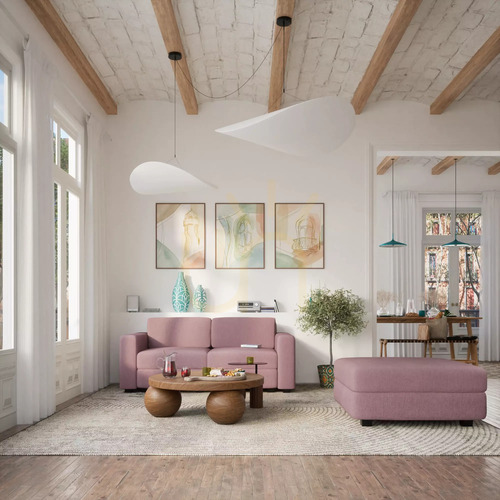Check GRACIA Modular Two-Seater Sofa – Muted Pink, City Sofa