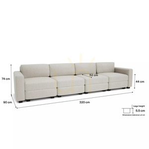 GRACIA 4-Seater Modular Sofa – Cream-Beige City Sofa small 4