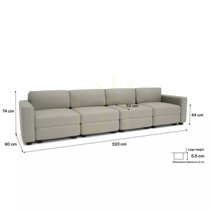 GRACIA 4-Seater Modular Sofa – Beige and Gray City Sofa small 4