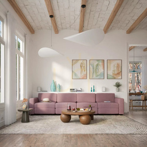 GRACIA 4-Seater Modular Sofa – Muted Pink by City Sofa small 1