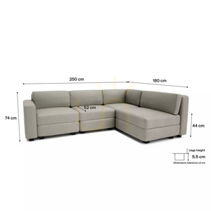 GRACIA 4-Seater Corner Modular Sofa – Beige and Gray City Sofa small 4