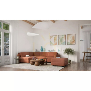 GRACIA 4-Seater Corner Modular Sofa – Terracotta Color by City Sofa small 6