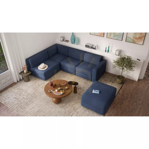 GRACIA 4-Seater Corner Modular Sofa – Dark Blue City Sofa small 5