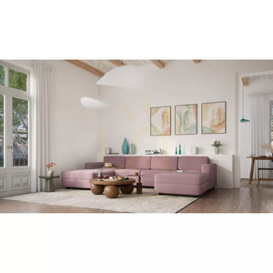 GRACIA Modular Sofa – U-shaped, 180 x 320 x 180 cm – muted pink, City Sofa small 6