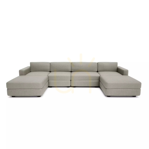 Check GRACIA Modular Sofa – U-shaped, 180 x 340 x 180 cm – Beige-Gray City Sofa