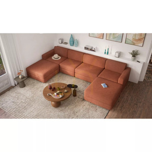 GRACIA Modular Sofa – U-shaped, 180 x 340 x 180 cm – terracotta color by City Sofa small 5