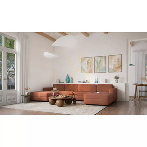 GRACIA Modular Sofa – U-shaped, 180 x 340 x 180 cm – terracotta color by City Sofa small 6
