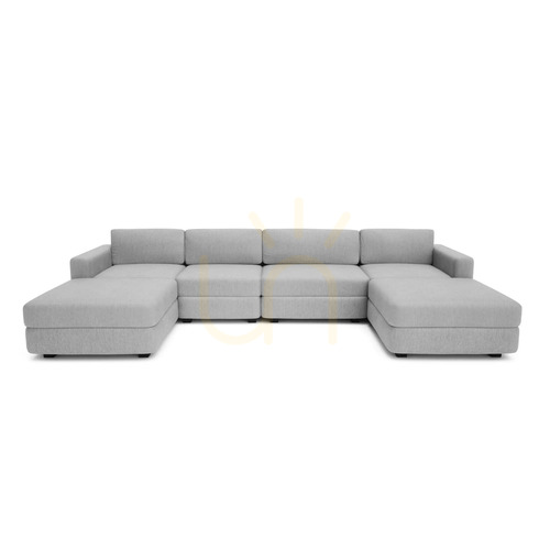 Check GRACIA Modular Sofa – U-shaped, 180 x 340 x 180 cm – City Sofa Gray
