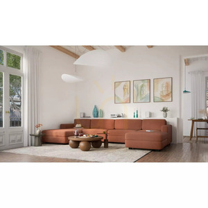GRACIA Modular Sofa – U-shaped, 180 x 360 x 180 cm – terracotta color by City Sofa small 6